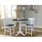 International Concepts Round 36 in Rd Extend Dining Table, 2 San Remo Stools, White/Heather Gray, 36 W, 48 L, 36.1 in H K05-36RXT-27B-S102-2 - alternate 4